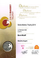 Mdaille d'argent du Swiss Bakery Trophy 2014 pour notre Barre Mulaff