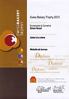 Mdaille de bronze du Swiss Bakery Trophy 2010 pour nos sales  la crme